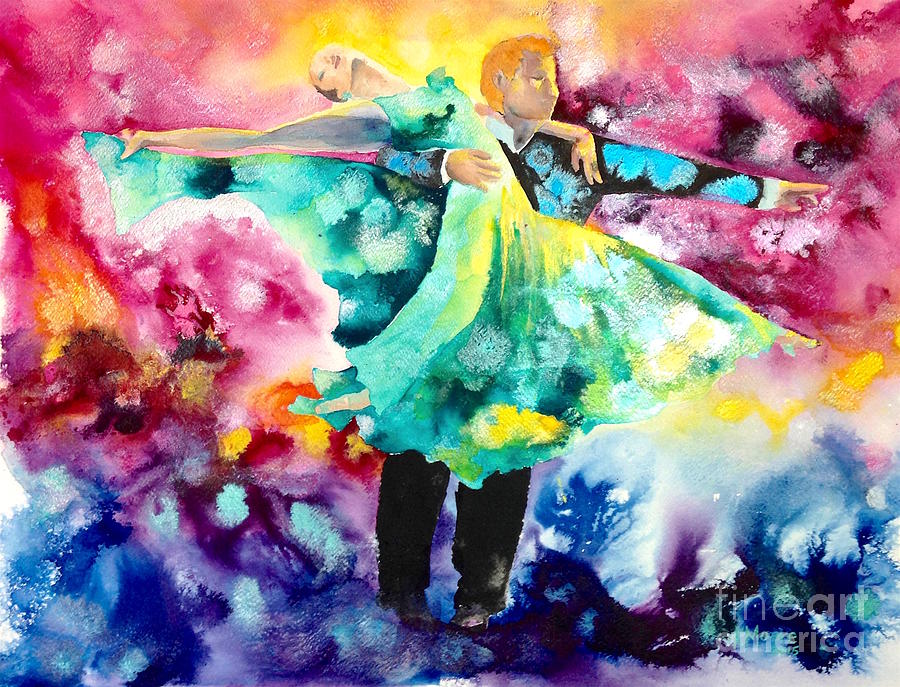 Ballroom Dancers Painting By Kristine Moore Pixels