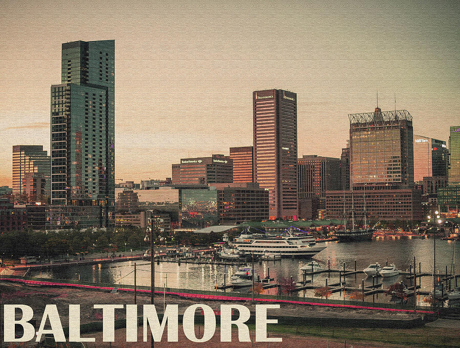 Baltimore Photograph - Baltimore at Sunset, Maryland by Long Shot