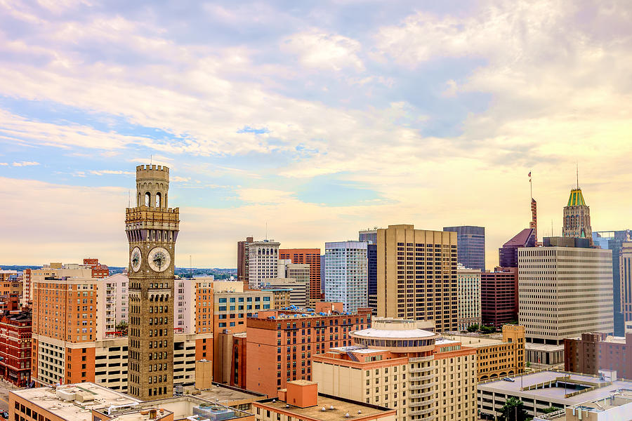 Baltimore City Skyline - Baltimore, Maryland, USA, September 2019 Photograph by David Shvartsman