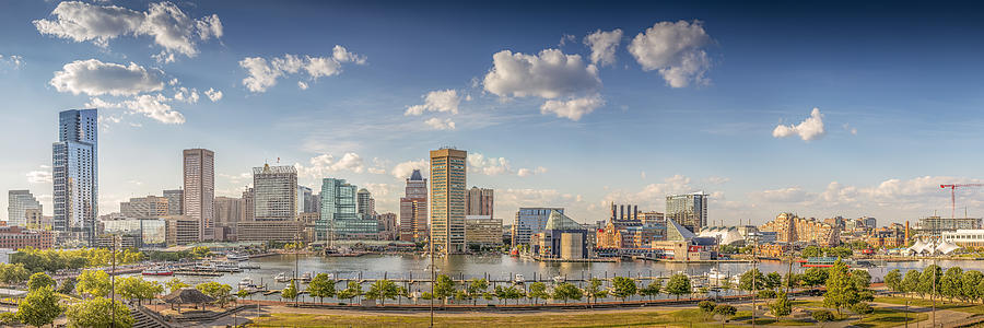Baltimore harbor in the afternoon - Baltimore, Maryland, USA, June 2019 Photograph by David Shvartsman