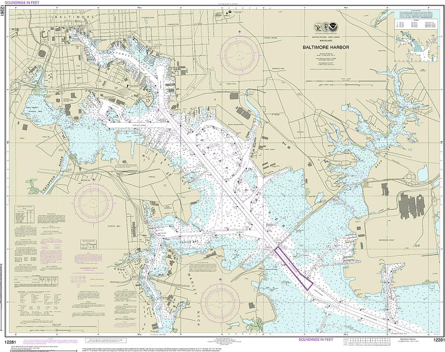 Baltimore Harbor Nautical Chart 12281 Digital Art By John Gernatt