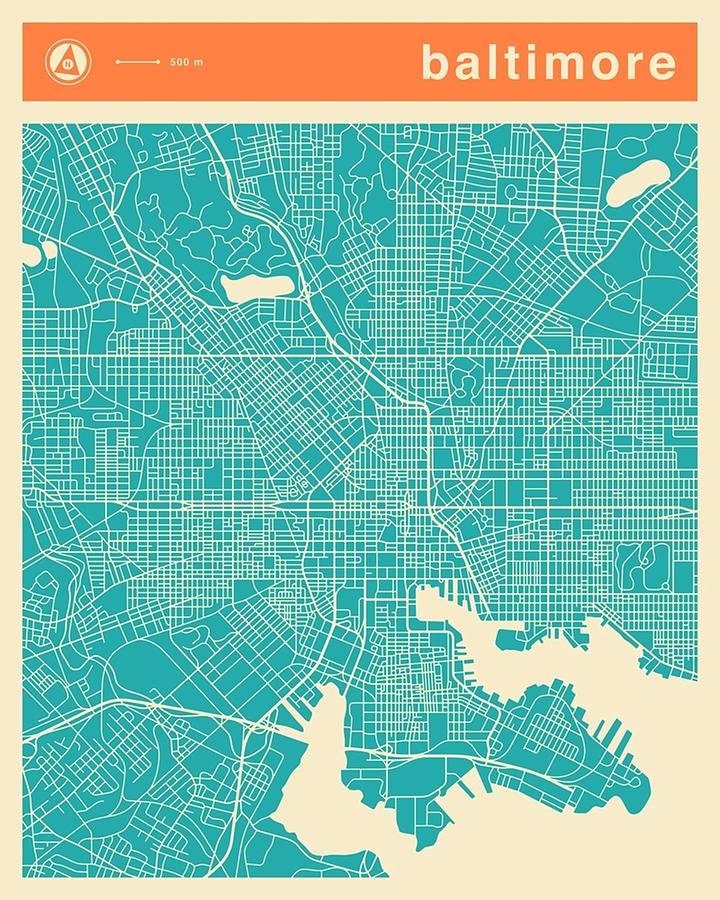 Baltimore Map Poster Kailani Smith 