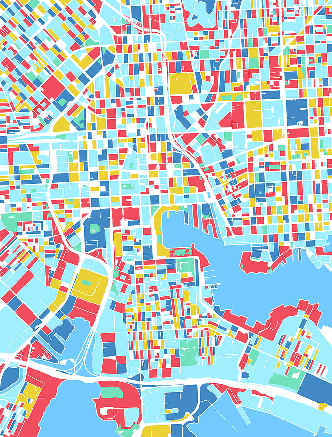 Baltimore Map Retro 7 Digital Art