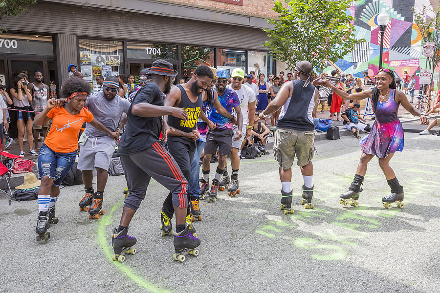 Baltimore Maryland Artscape 2016 -- Roller Skating Club Entertains Photograph by WilliamSherman