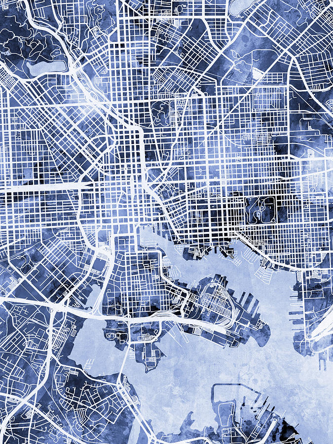 Baltimore Maryland City Street Map #70 Digital Art by Michael Tompsett