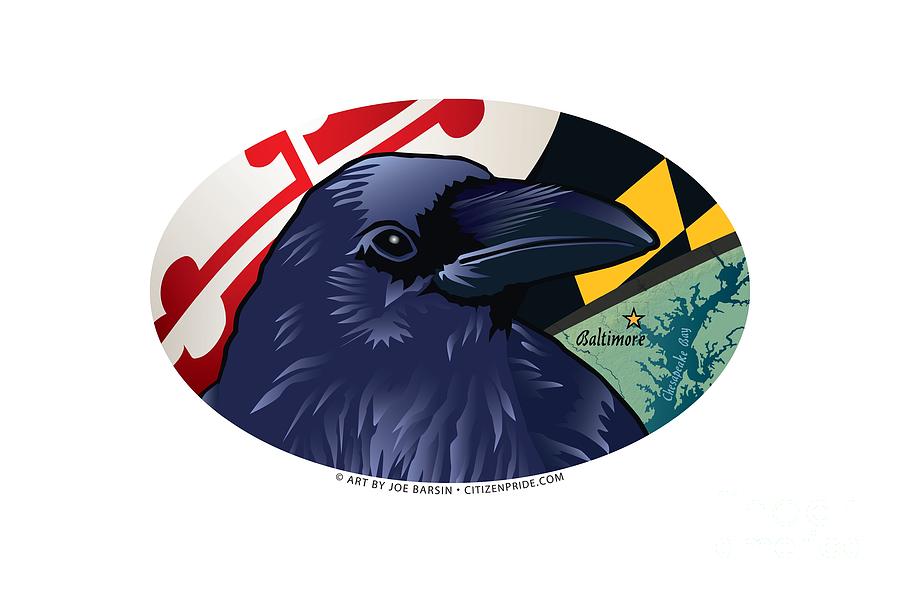Baltimore Raven Maryland Oval Digital Art by Joe Barsin - Pixels