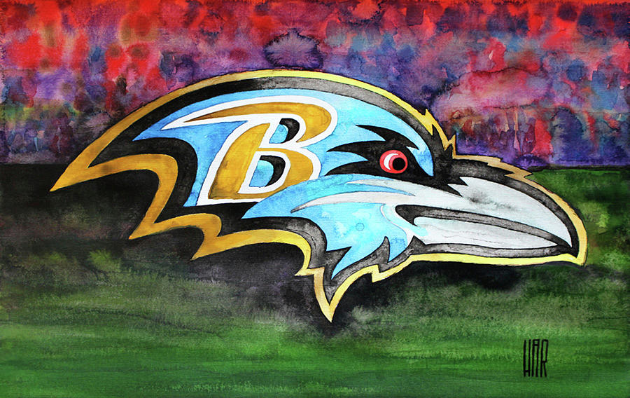 Football Painting - Baltimore Ravens Football by Dan Haraga