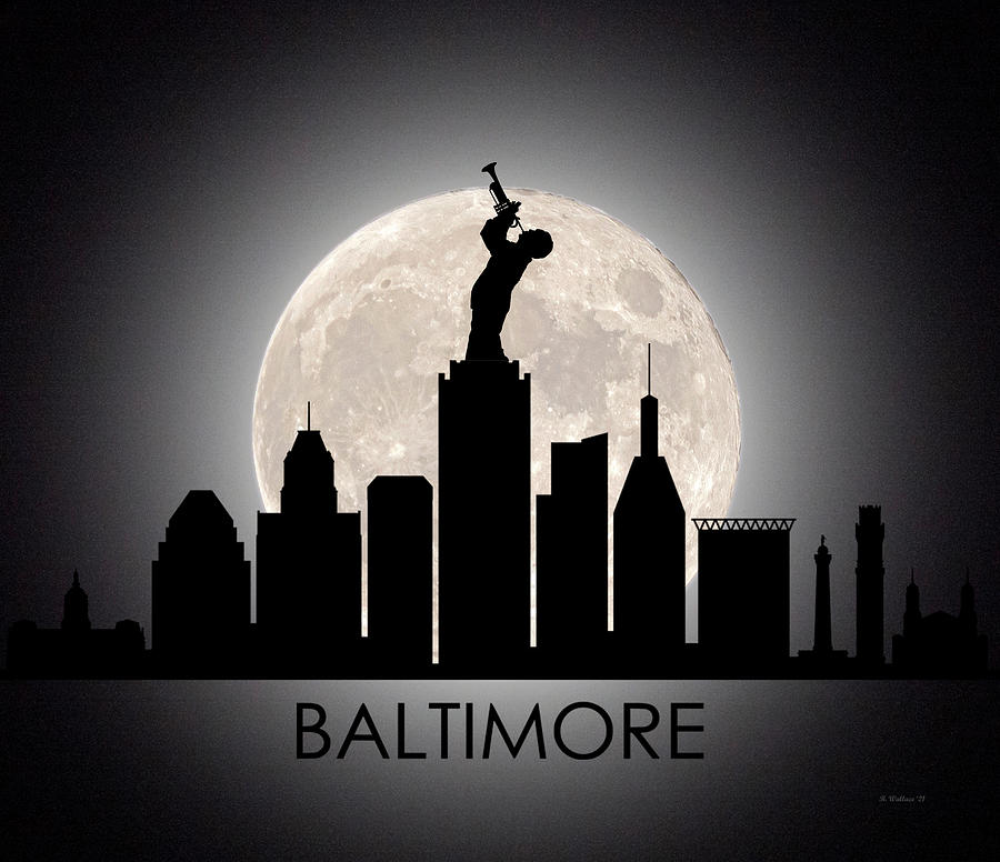 Baltimore Skyline Stylized Photograph by Brian Wallace