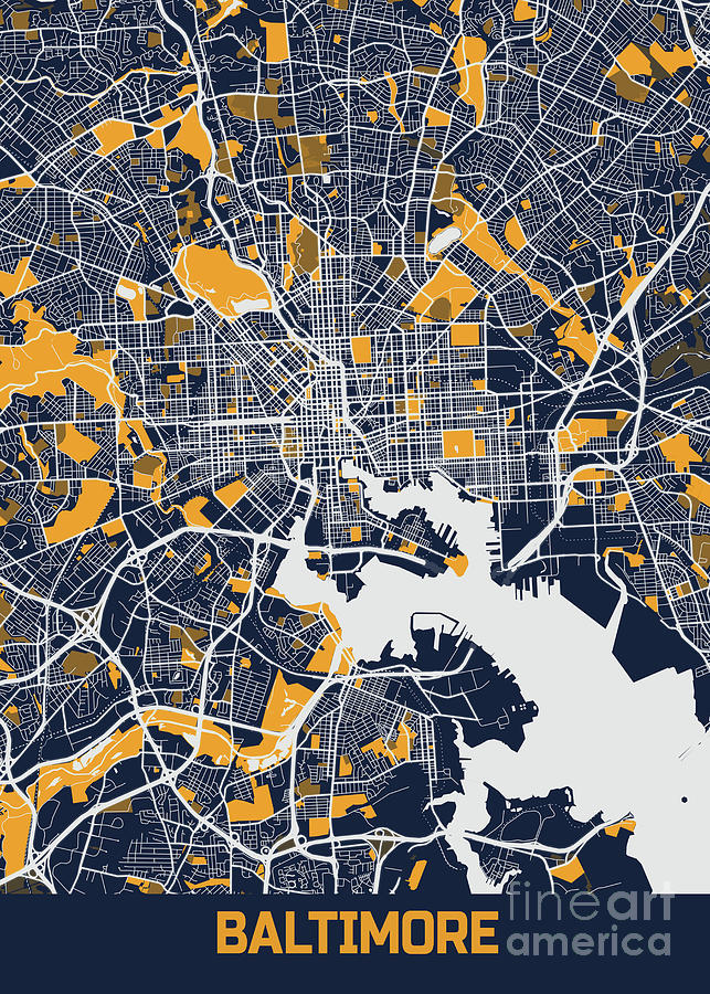 Baltimore United States Blueprint City Map Digital Art By Tien Stencil Fine Art America 1170