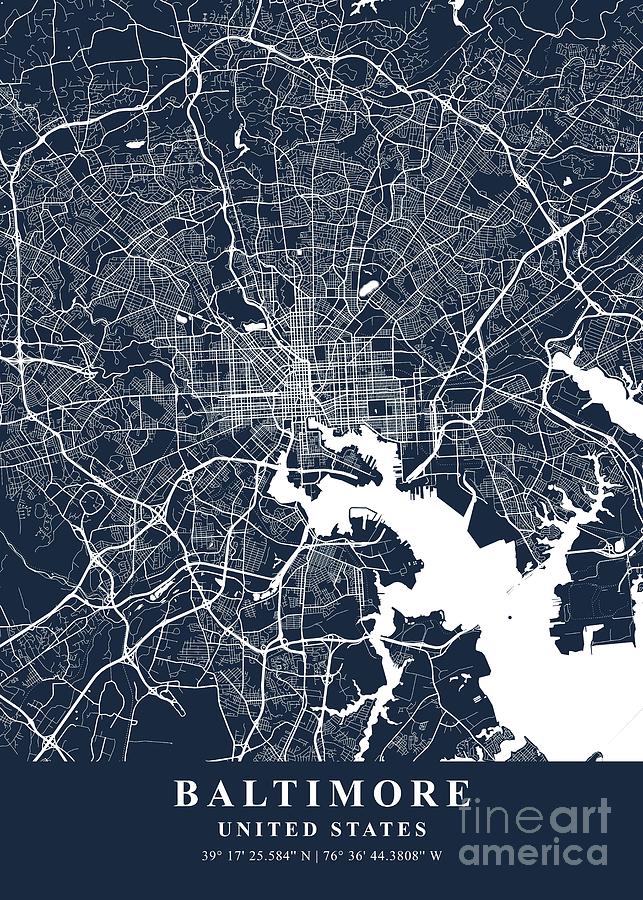 Baltimore - United States Blueprint Plane Map Photograph by Tien ...