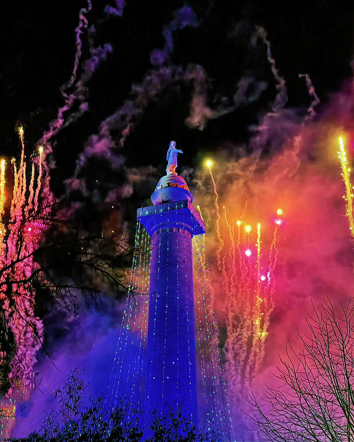 Baltimore Washintgon Monument Lighting Celebration Photograph by Bill