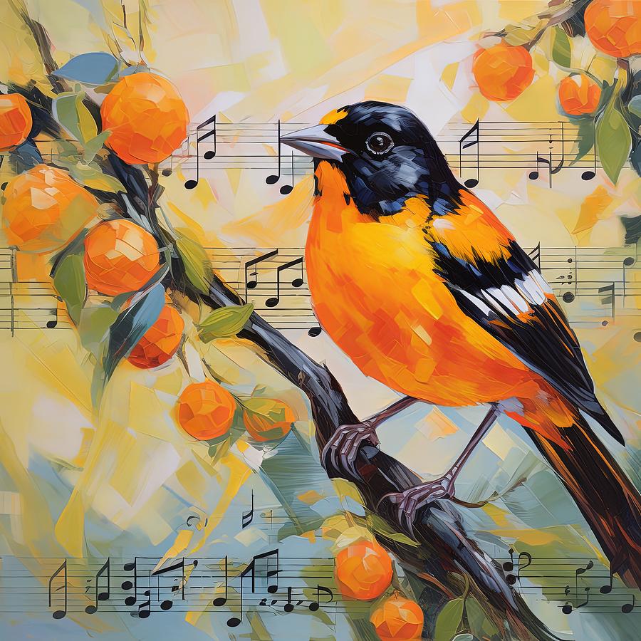 Baltimore Orioles Painting - Baltimores Song by Lourry Legarde