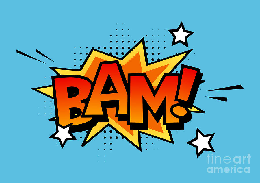 Bam Explosion burst cartoon pop-art comic bubble Digital Art by Shawn  Hempel - Fine Art America