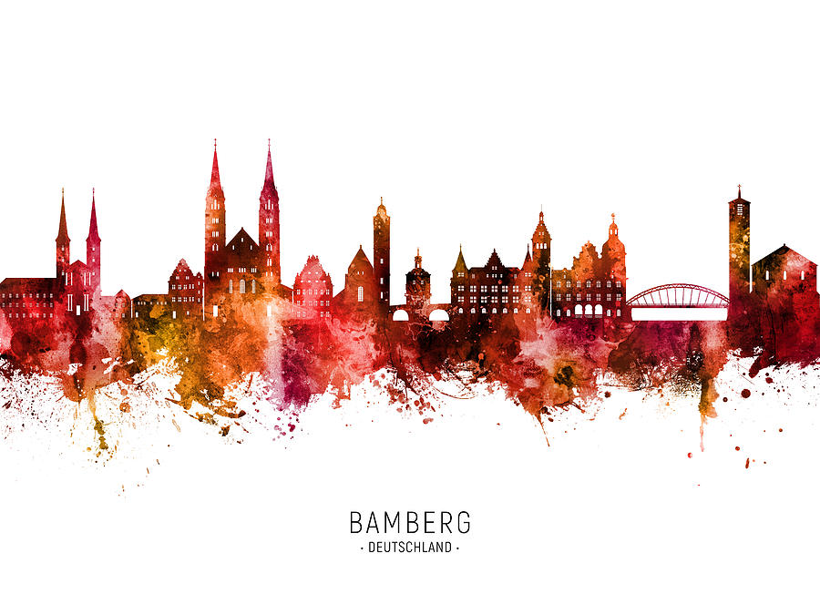 Bamberg Germany Skyline #98 Digital Art by Michael Tompsett