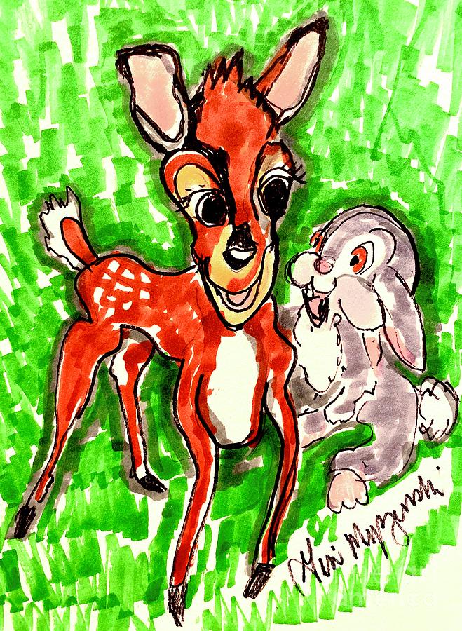 Bambi And Thumper Forever Mixed Media