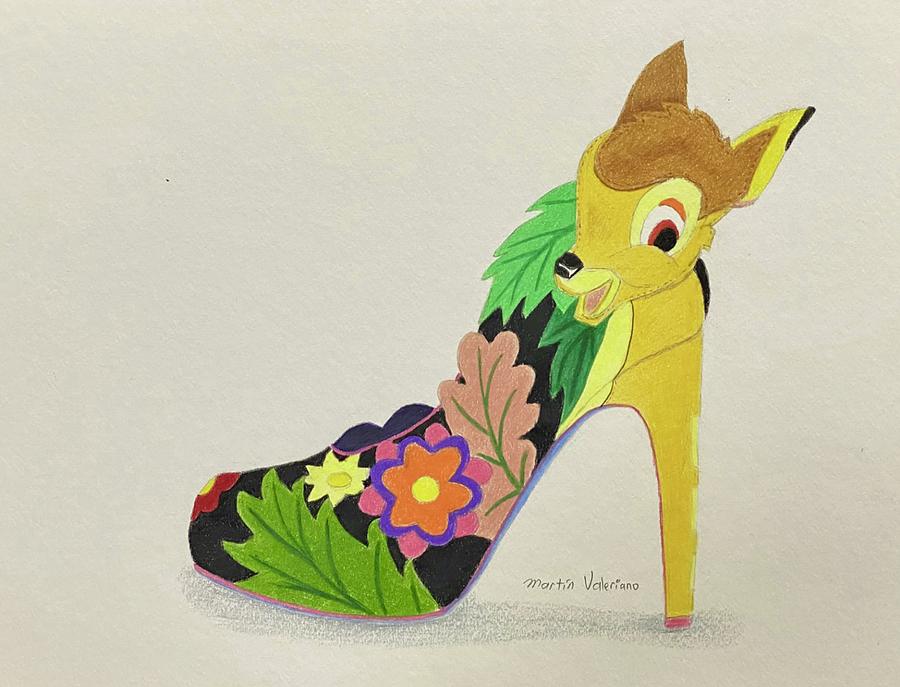 Bambi Shoe Drawing by Martin Valeriano