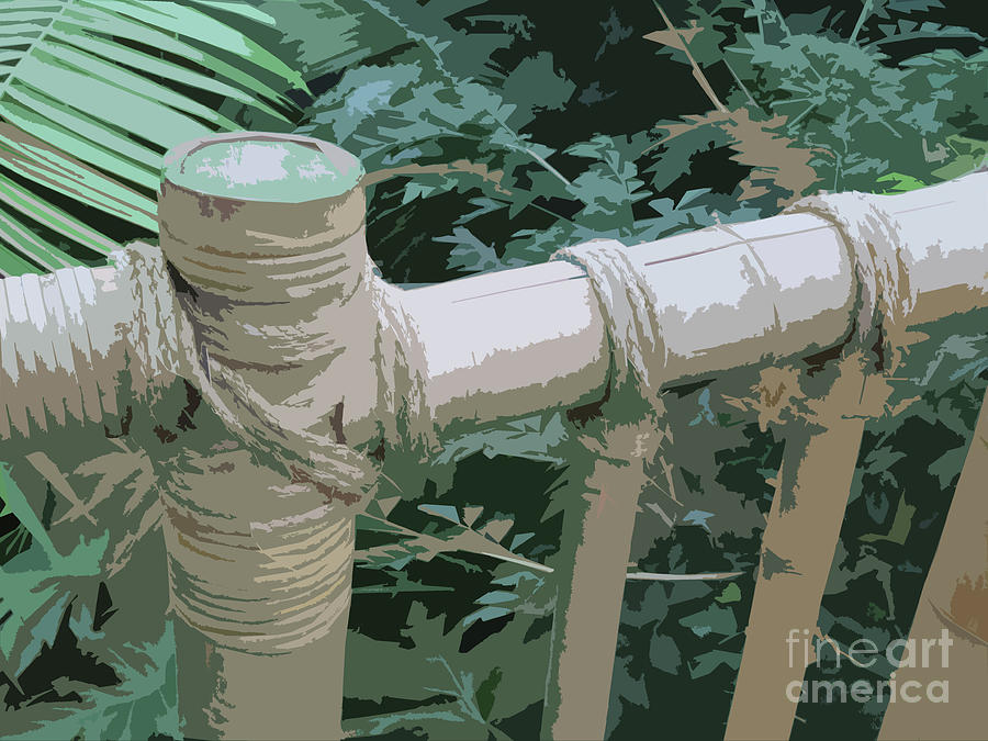 Bamboo Fence Digital Art by Mary Mikawoz