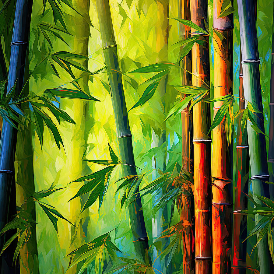 Bamboo Forest- Bamboo Artwork Digital Art by Lourry Legarde