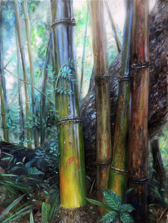 Bamboo Forest Painting by Jonathan Guy-Gladding JAG