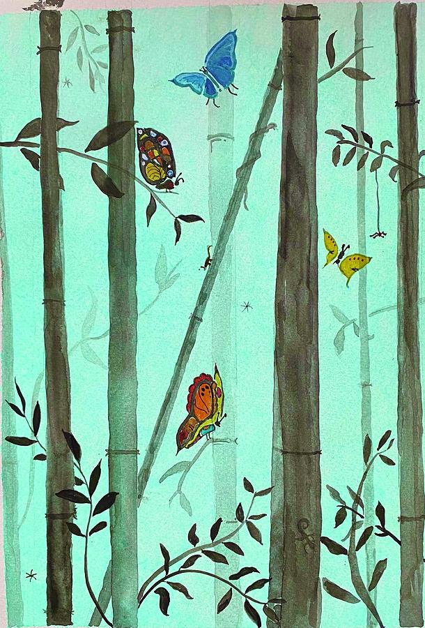 Bamboo Forest Painting by Keith Lindauer Fine Art America