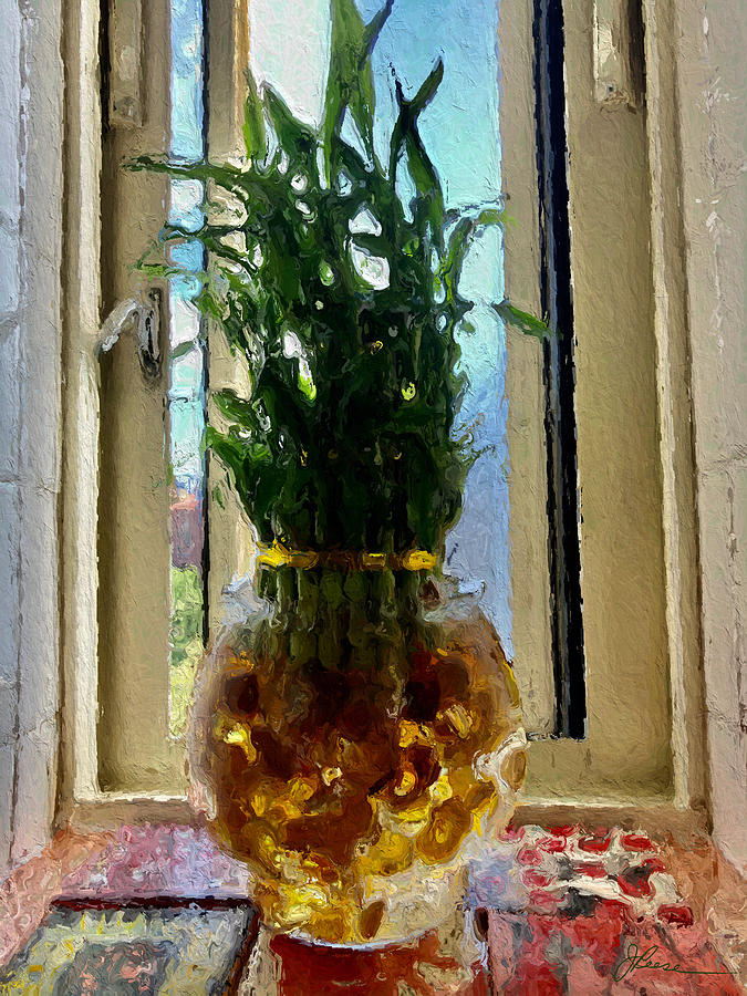 Bamboo in a Vase Painting by Joan Reese
