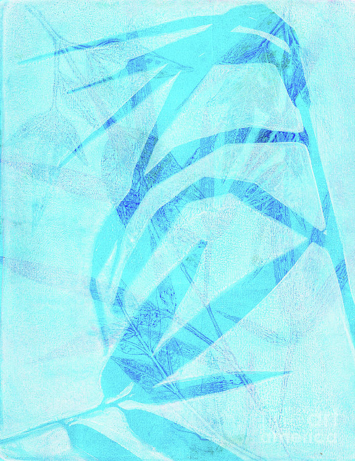 Bamboo in Blue Mixed Media by Kristine Anderson