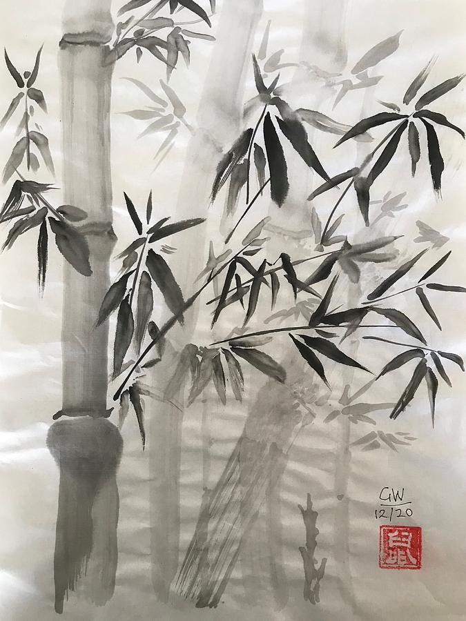 Bamboo in Mist Painting by Graham Whitehead - Fine Art America