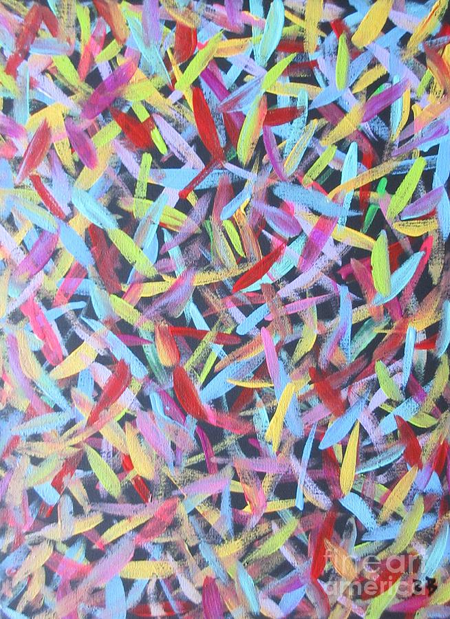Bamboo Leaves Abstract Painting by Bradley Boug