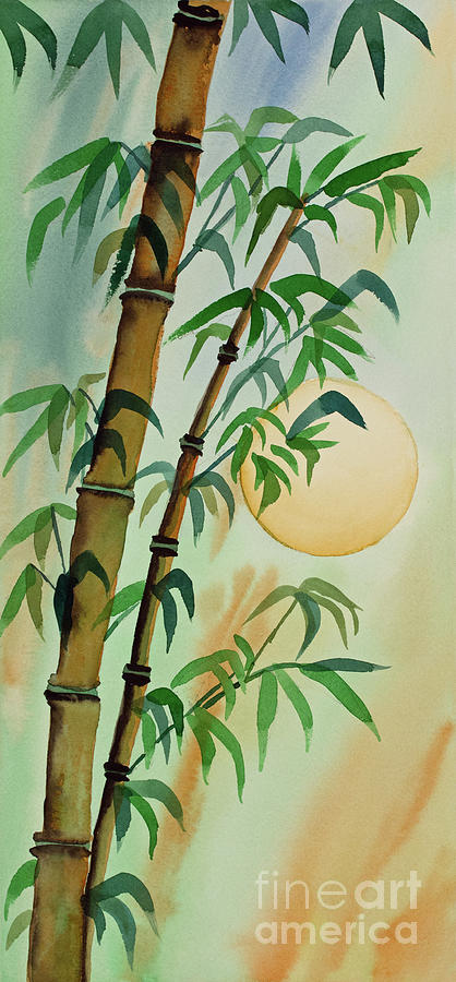 Bamboo Moon Painting by Norma Appleton