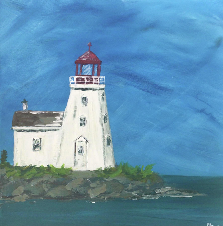 Bamford Island Lighthouse Painting by Margaret Allen - Fine Art America