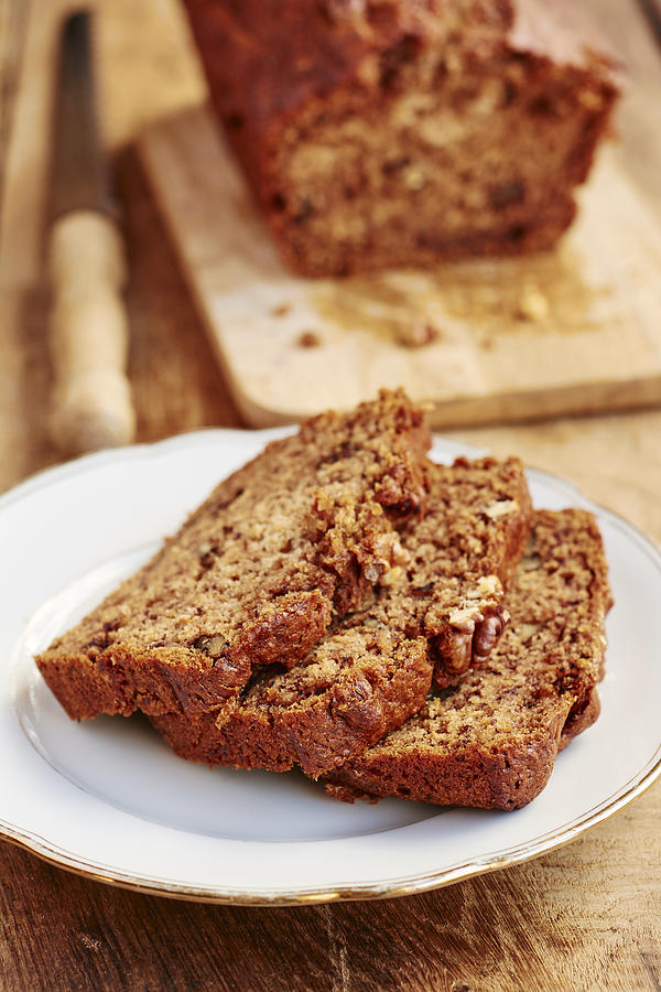 Banana bread with walnuts Photograph by Westend61