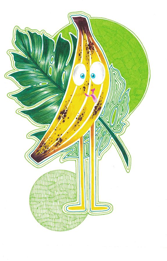 Banana Hotdog Princess Drawing by Miranda Brouwer