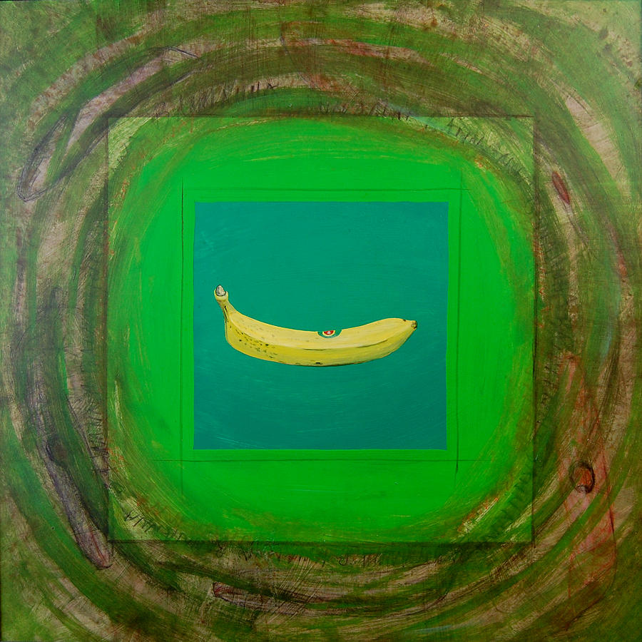 Fruit Painting - Banana Icon by Tim Murphy