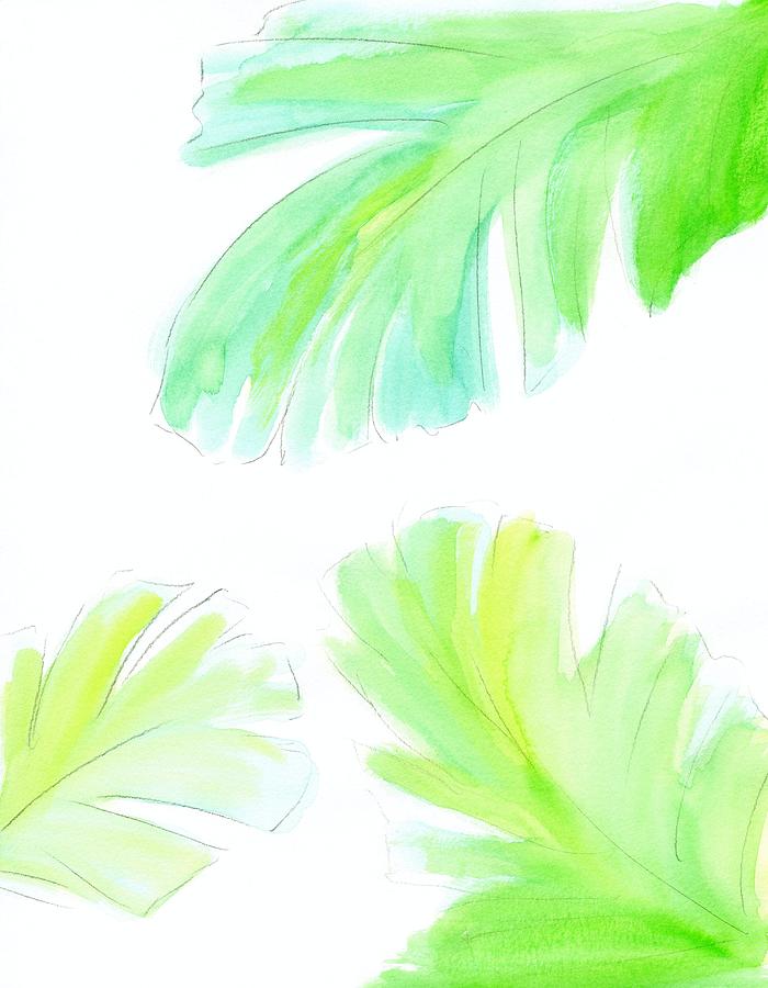 Banana Leaf - Watercolor Painting Painting by Marianna Mills