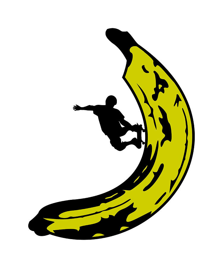 Banana Skateboard Poster aesthetic Painting by Russell Dennis | Fine ...