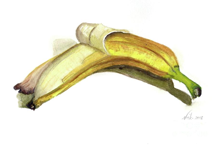 Peeled Banana Painting by Vicki B Littell