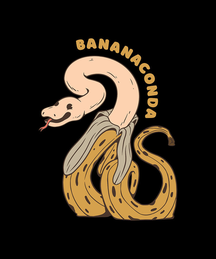 Bananaconda snake peels of banana cartoon Digital Art by Norman W ...