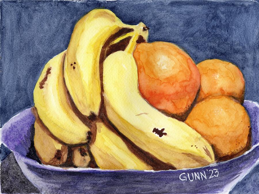 Bananas and Oranges Painting by Katrina Gunn