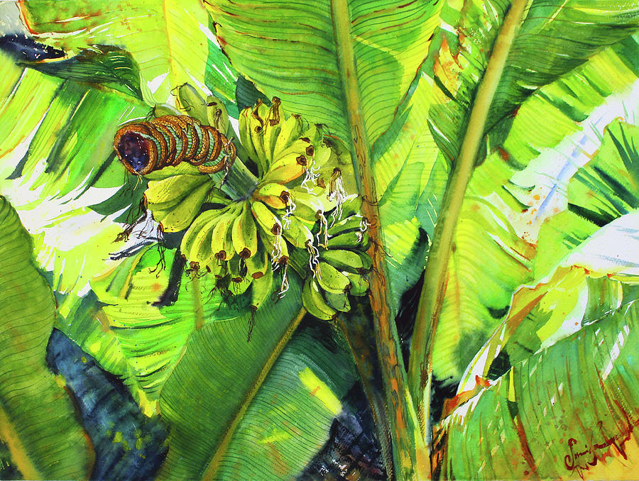 Bananas Painting by Samira Yanushkova | Pixels