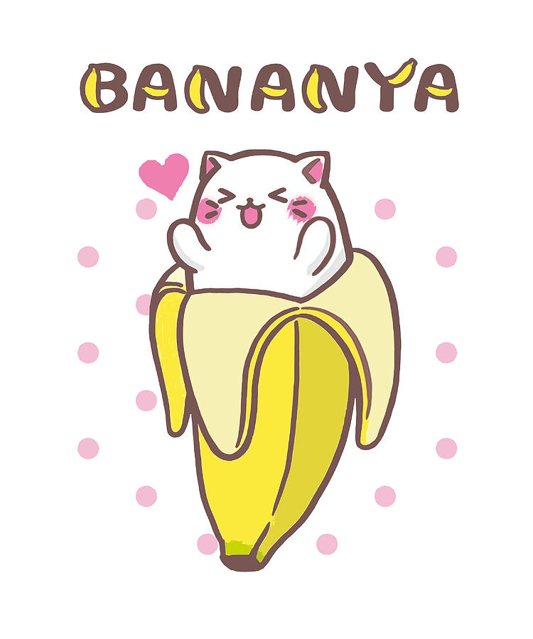 Bananya Banana Cat kawaii anime manga kitty girl Painting by White Owen ...