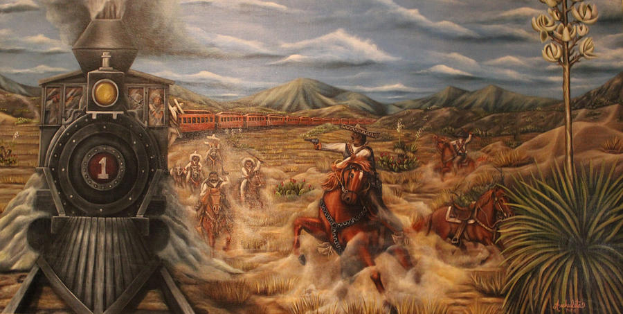 Bandido 1 - Train Roberry Painting by Ruben Archuleta - Art Gallery