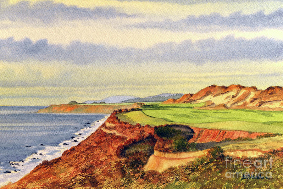 Pacific Dunes -on Bandon Dunes - Golf Course Oregon Hole 13 Painting