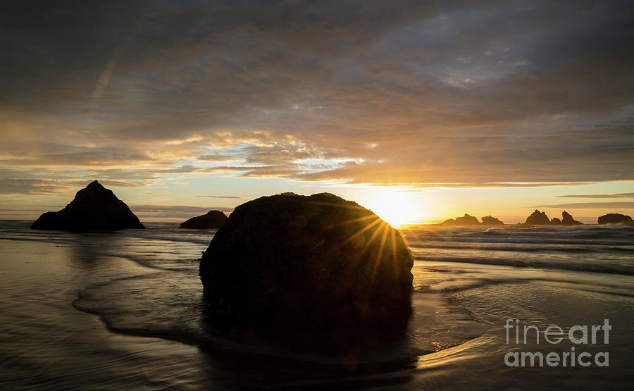 Bandon Sun Burst Photograph by Keith Kapple