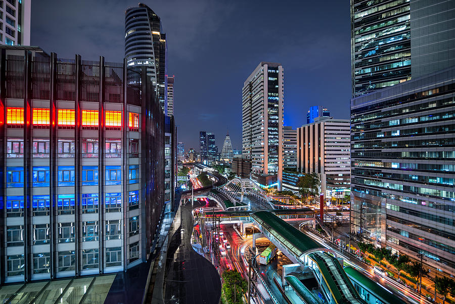Bangkok business area Photograph by Chain45154