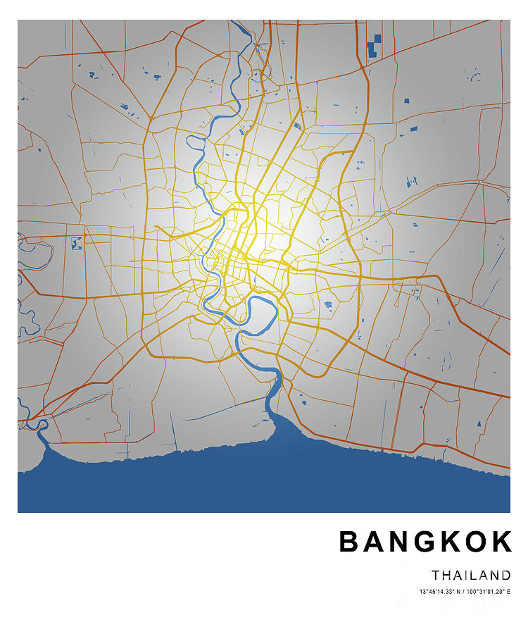 BANGKOK POLAROID MAP, Where would you like to go today? Drawing by ...