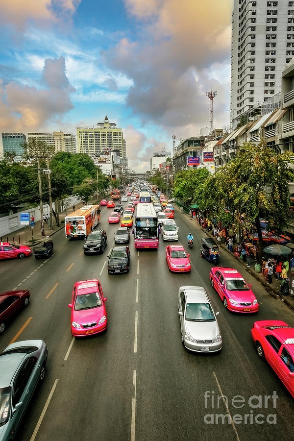 Rush Hour Movie Photograph - Bangkok Street View  by Adrian Evans