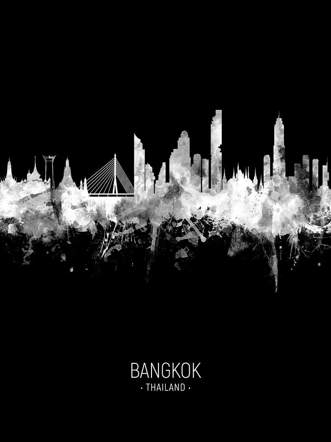 Bangkok Thailand Skyline #58 Digital Art by Michael Tompsett