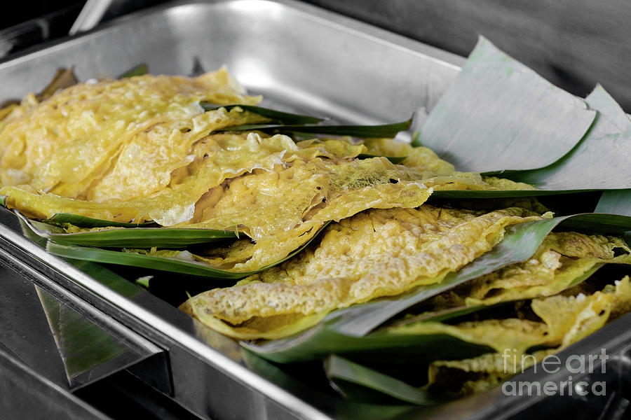 Banh Xeo Crispy Vietnamese Pancake Crepes In Buffet Warmer Tray Photograph