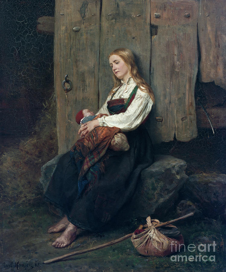Banished, 1865 Painting by O Vaering by Carl Sundt-Hansen