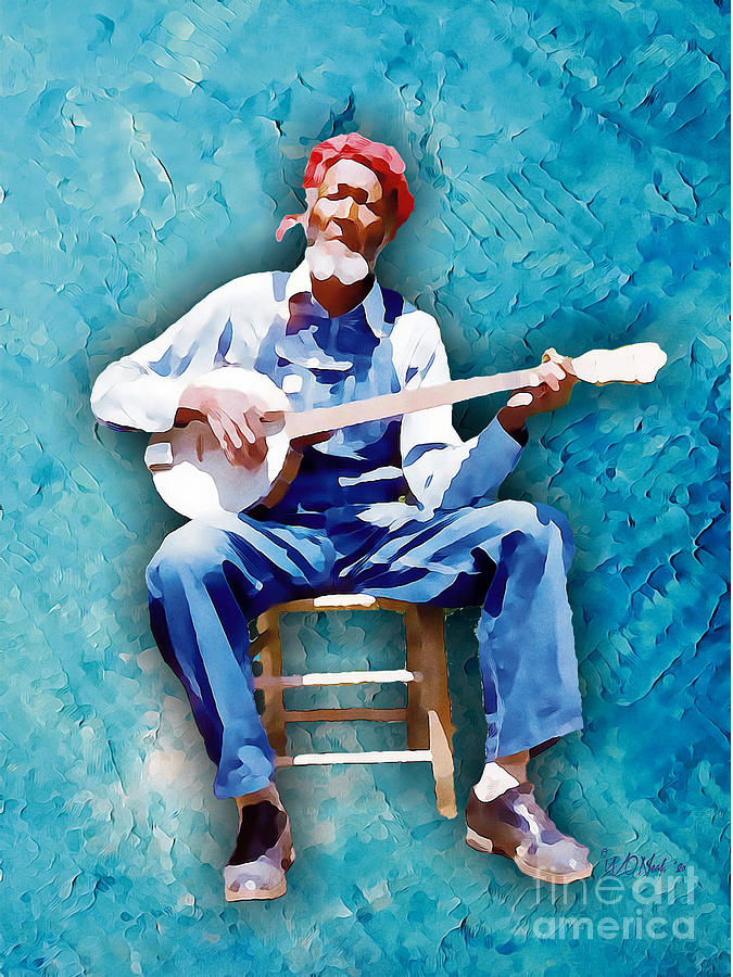 Portrait Digital Art - Banjo Man by Walter Neal
